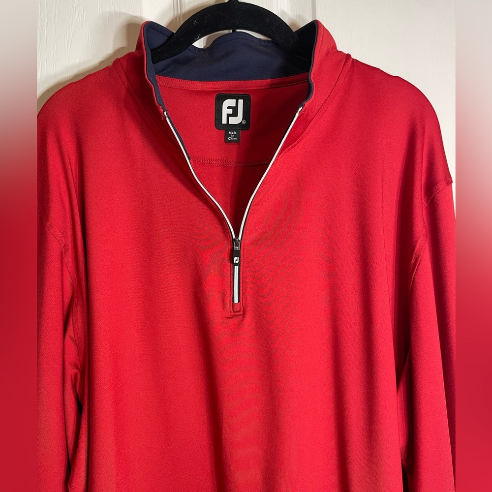 Red Quarter-Zip Pullover - Picture 2 of 6